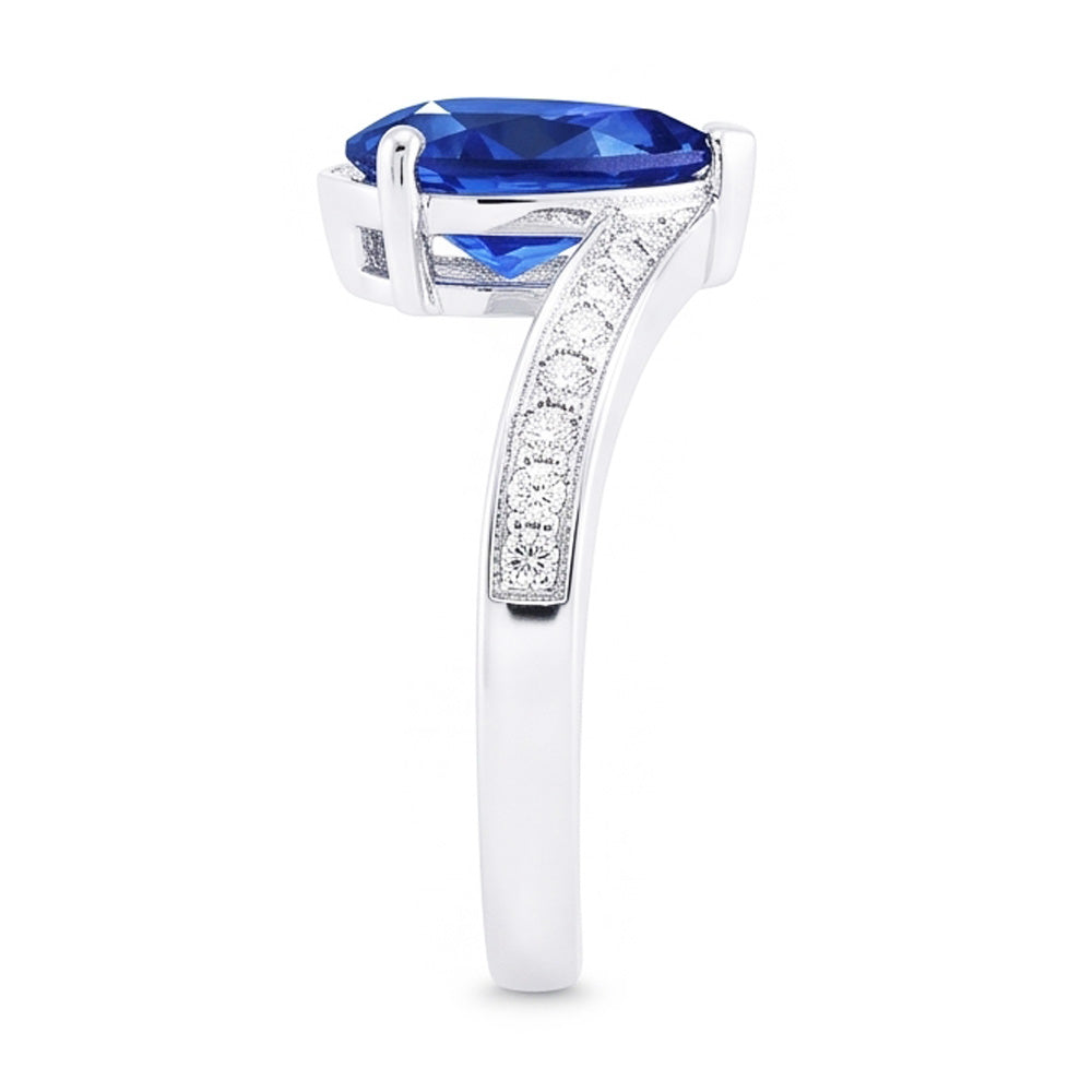 Natural Sapphire Ring 2ct - White Gold 14K