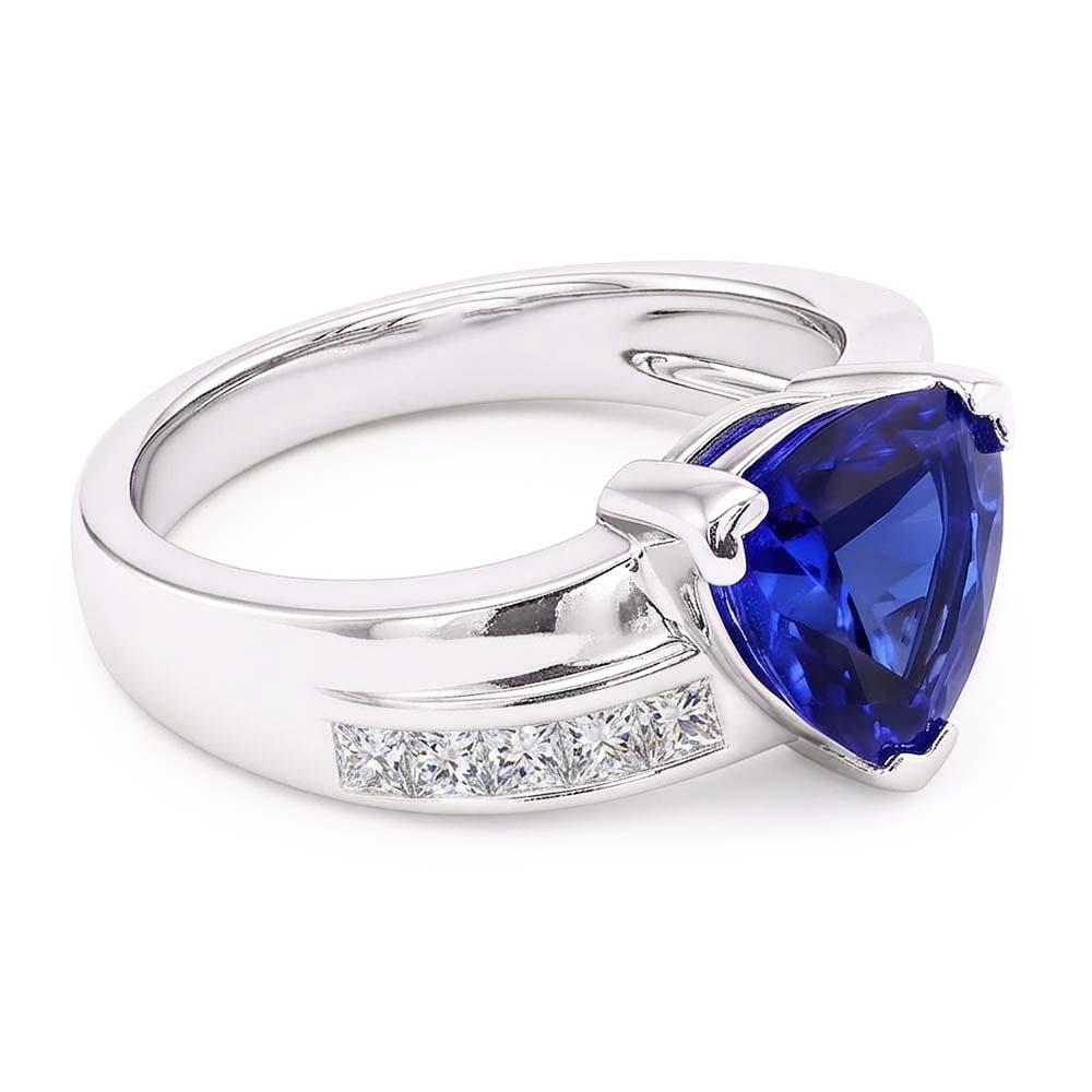 Natural Sapphire Ring 2ct - White Gold 14K