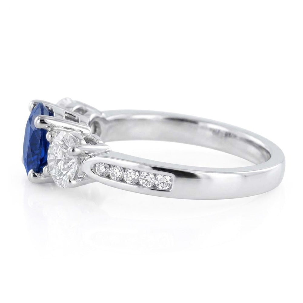 Natural Sapphire Ring 2ct - White Gold 14K
