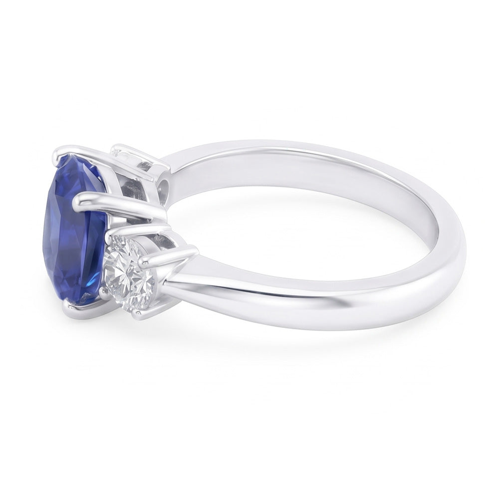 Natural Sapphire Ring 2ct - White Gold 14K
