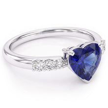 Natural Sapphire Ring 2ct - White Gold 14K