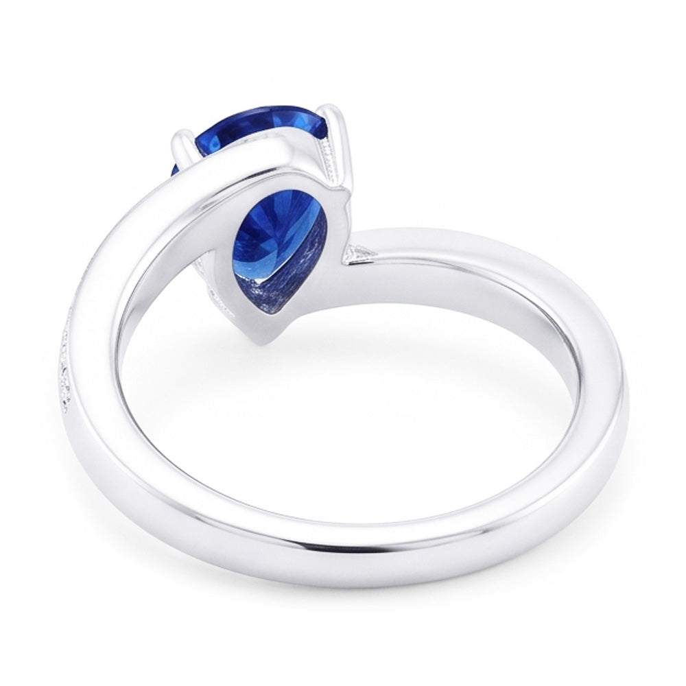 Natural Sapphire Ring 2ct - White Gold 14K