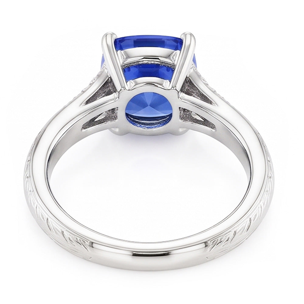 Natural Sapphire Ring 2ct - White Gold 14K