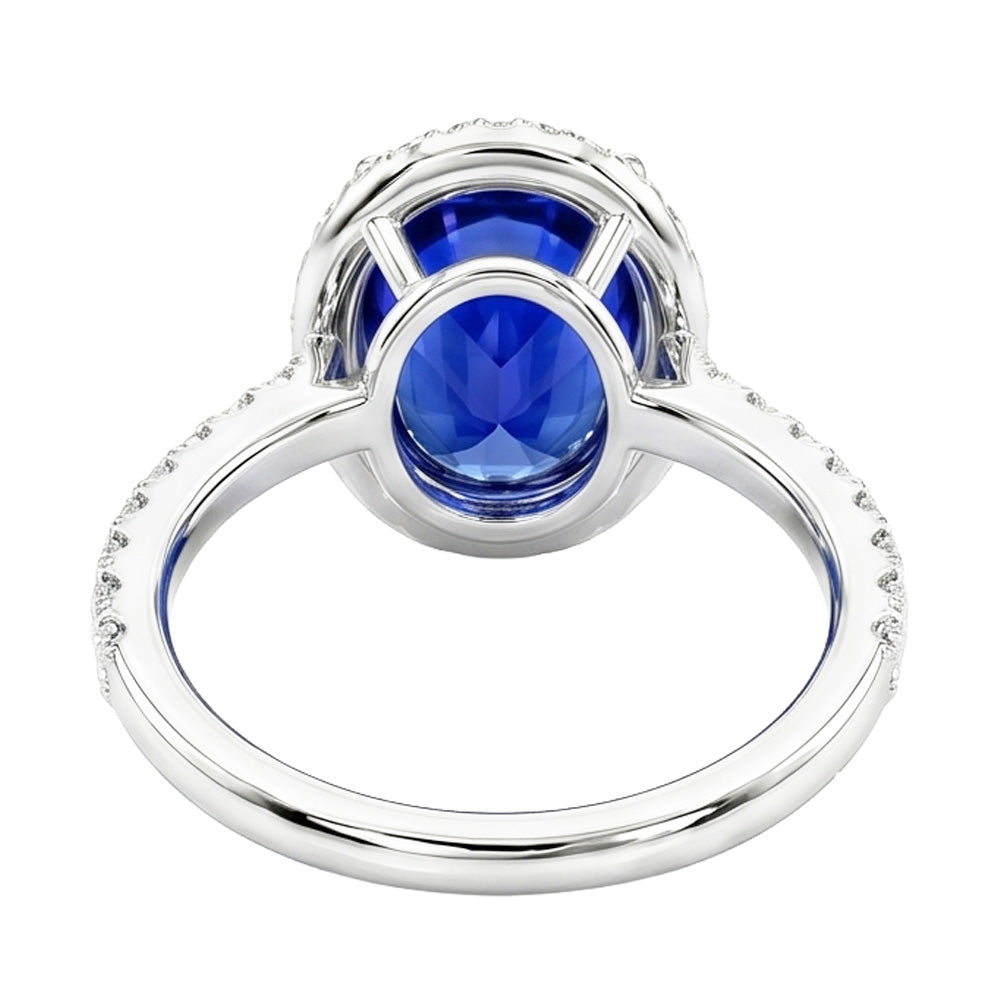 Natural Sapphire Ring 2ct - White Gold 14K