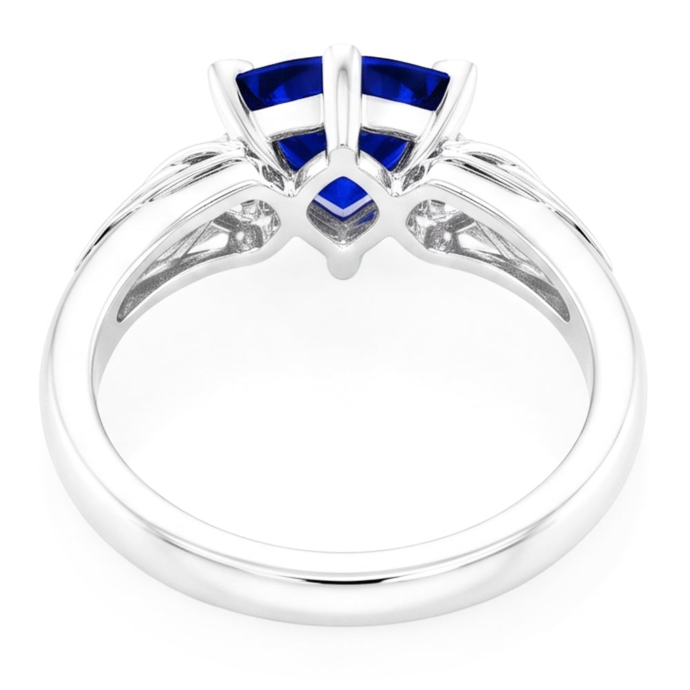 Natural Sapphire Ring 2ct - White Gold 14K