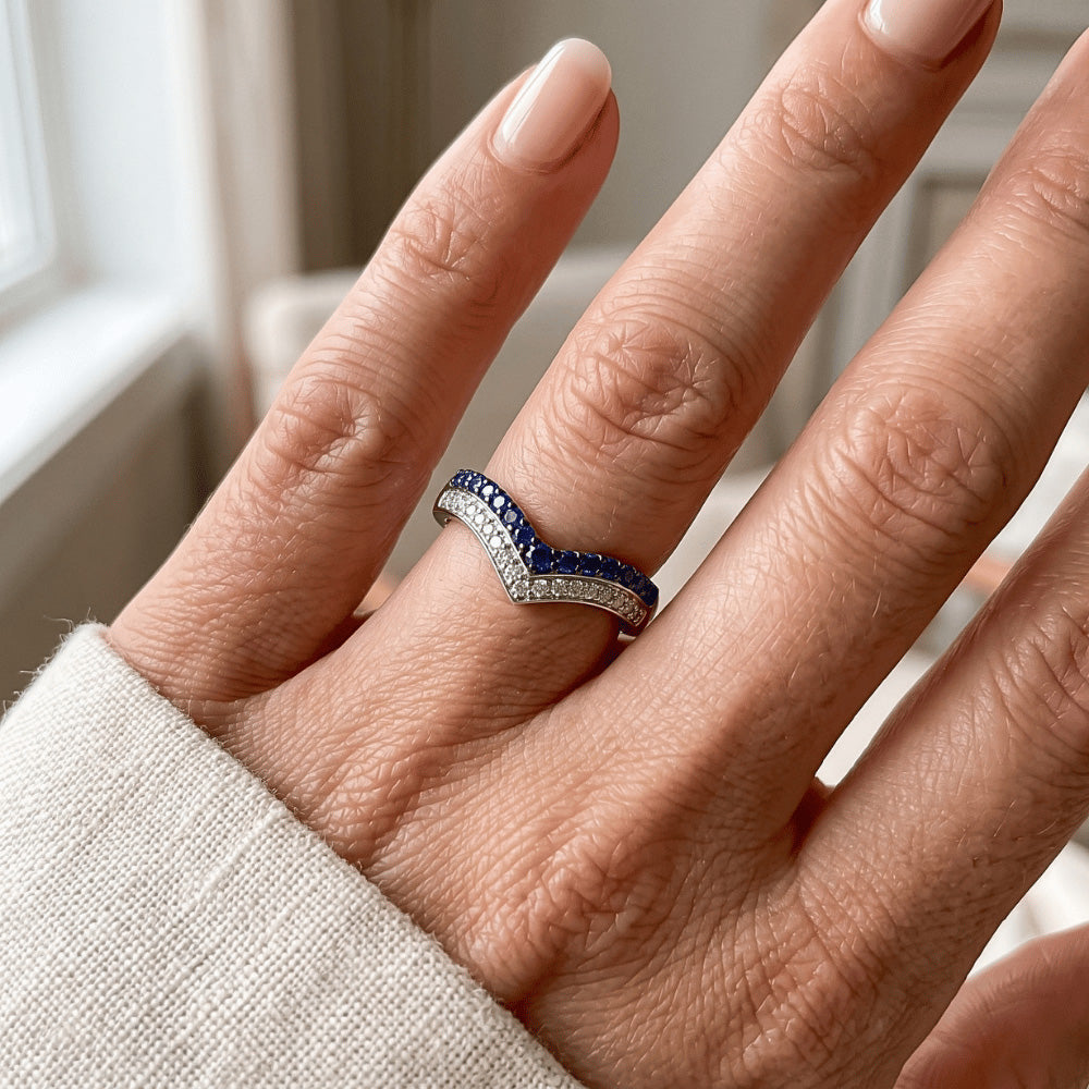 Natural Sapphire Ring 2ct - White Gold 14K