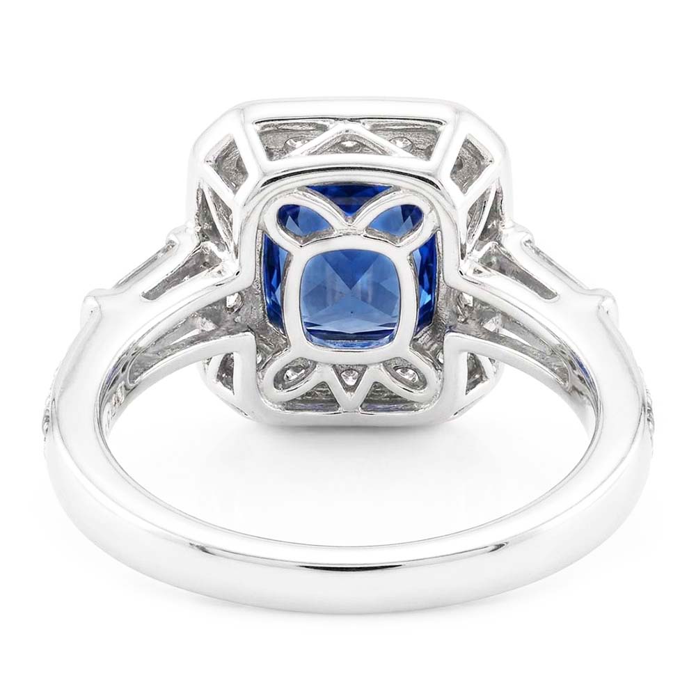 Natural Sapphire Ring 2ct - White Gold 14K