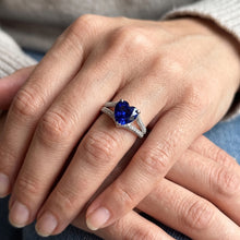 Natural Sapphire Ring 2ct - White Gold 14K