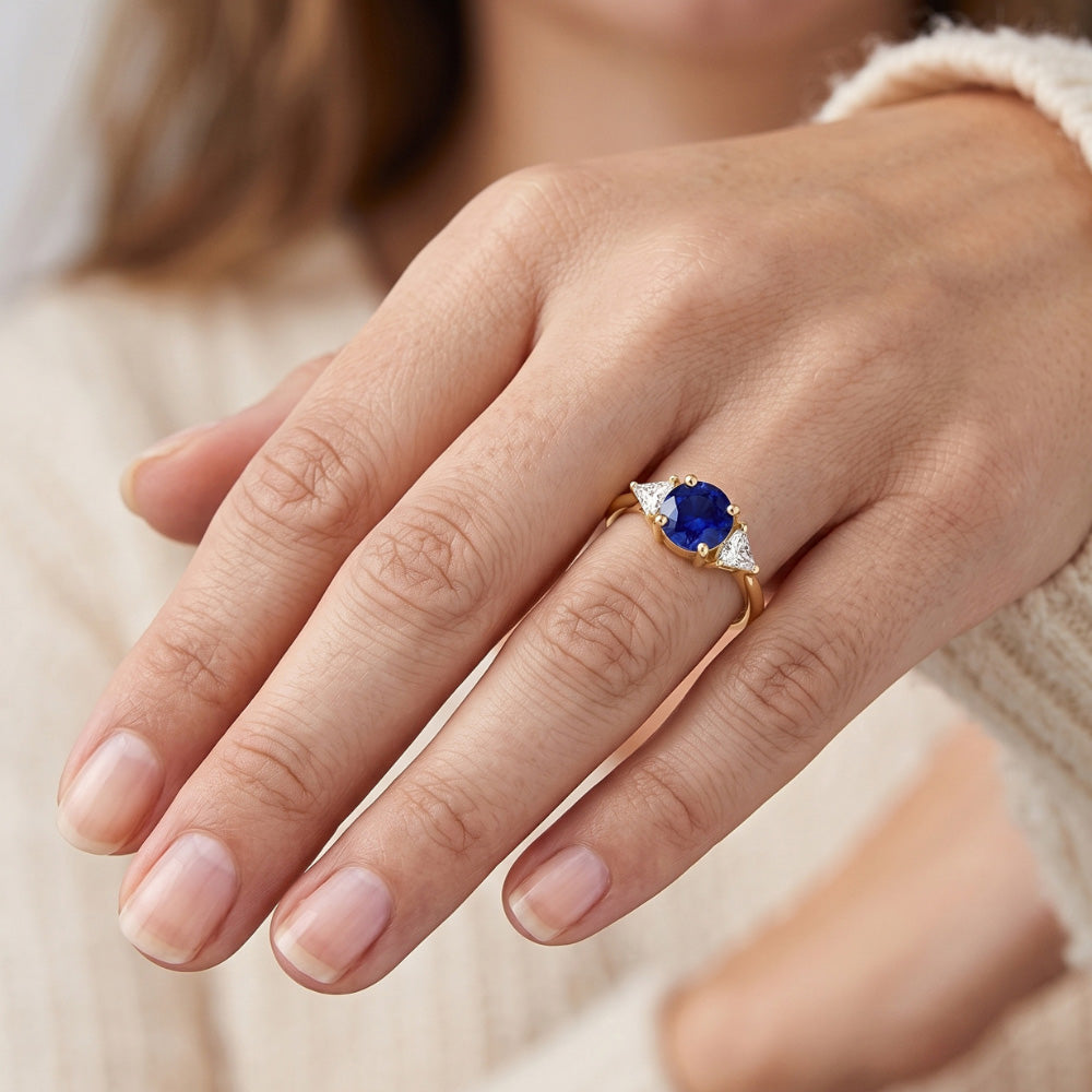Natural Sapphire Ring 2ct - Yellow Gold 14K