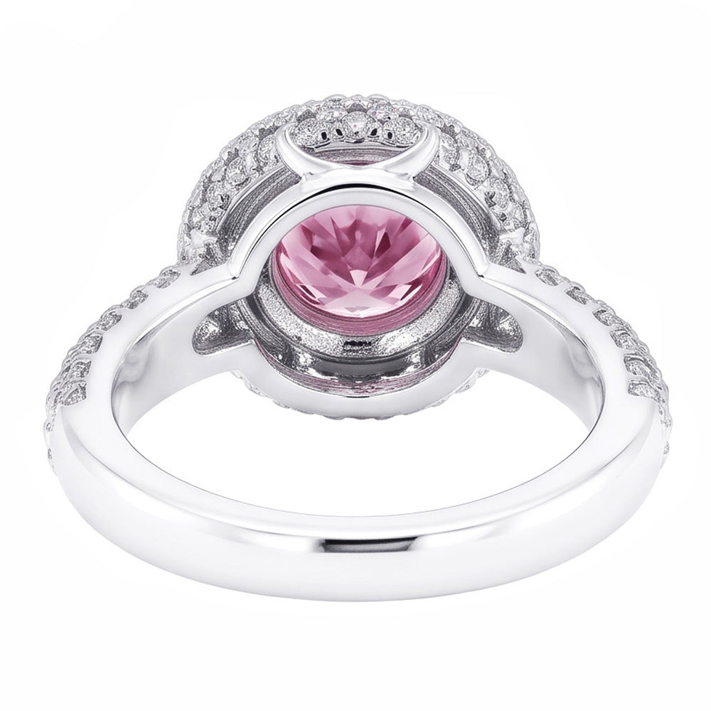 Natural Sapphire Ring 3.21ct - White Gold 14K