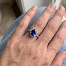Natural Sapphire Ring 3.25ct - White Gold 14K