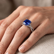 Natural Sapphire Ring 3.25ct - White Gold 14K