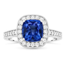 Natural Sapphire Ring 3.40ct - White Gold 14K