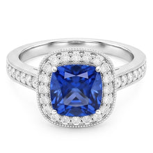 Natural Sapphire Ring 3.40ct - White Gold 14K
