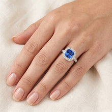 Natural Sapphire Ring 3.40ct - White Gold 14K