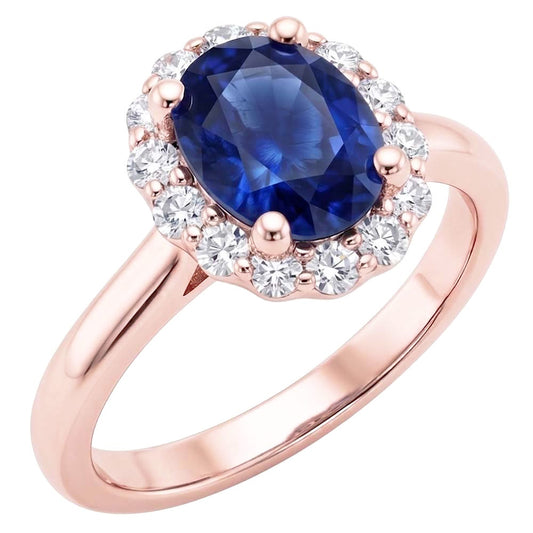 Natural Sapphire Ring 3.50ct - Rose Gold 14K