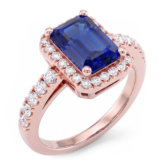 Natural Sapphire Ring 3.50ct - Rose Gold 14K