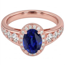 Natural Sapphire Ring 3.50ct - Rose Gold 14K