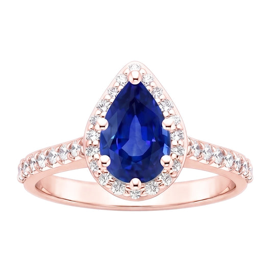 Natural Sapphire Ring 3.50ct - Rose Gold 14K