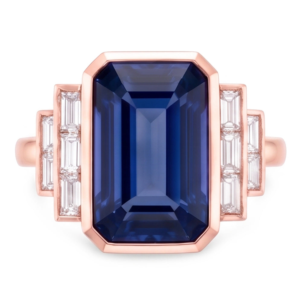 Natural Sapphire Ring 3.50ct - Rose Gold 14K
