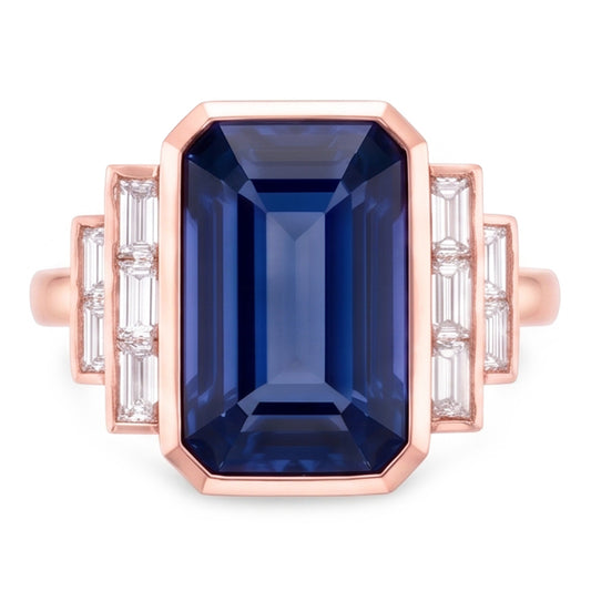 Natural Sapphire Ring 3.50ct - Rose Gold 14K