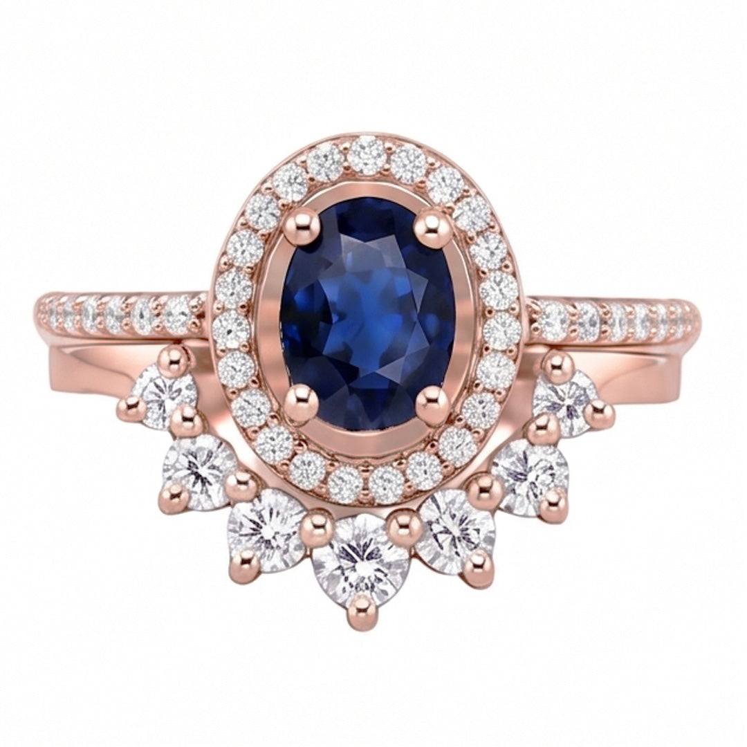 Natural Sapphire Ring 3.50ct - Rose Gold 14K