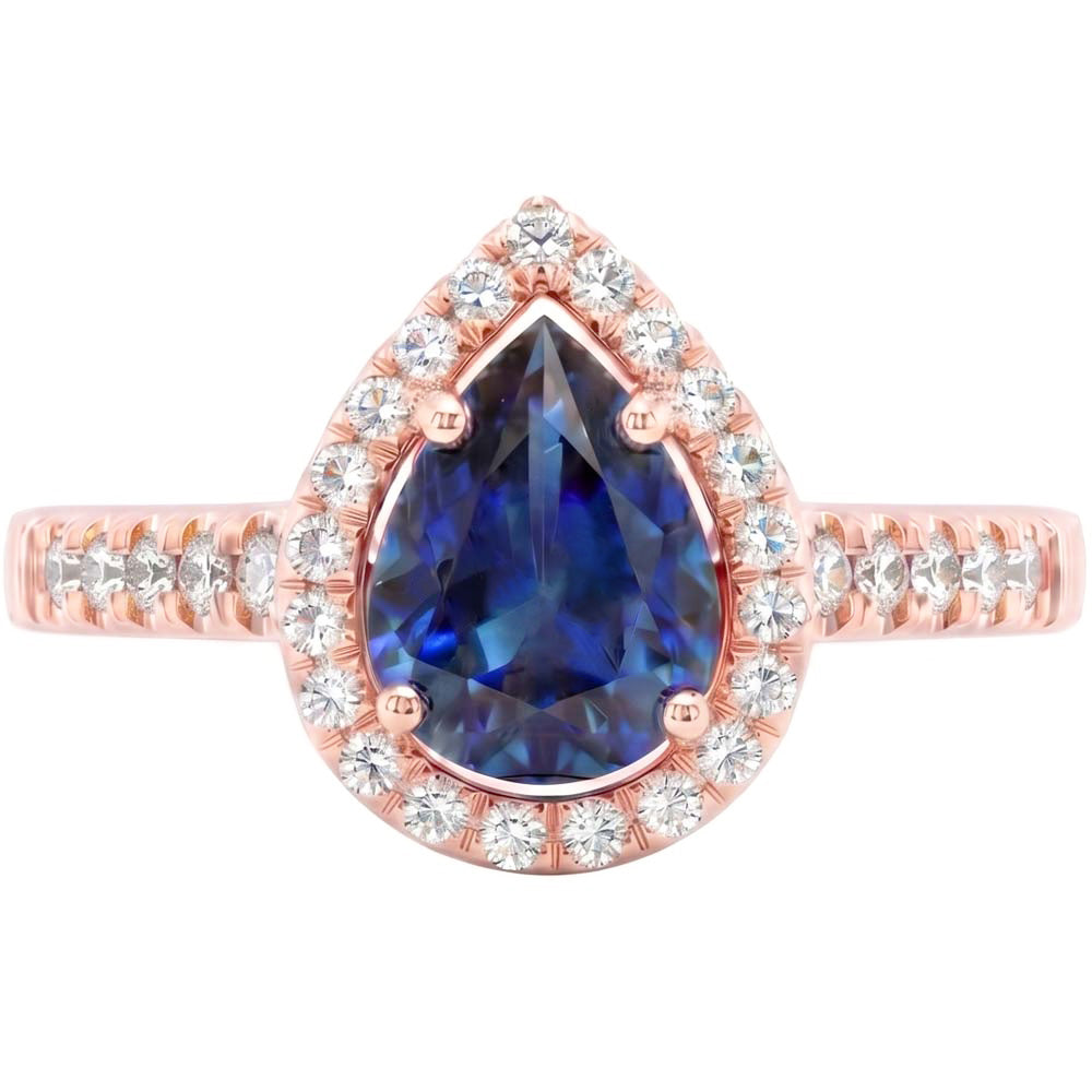 Natural Sapphire Ring 3.50ct - Rose Gold 14K