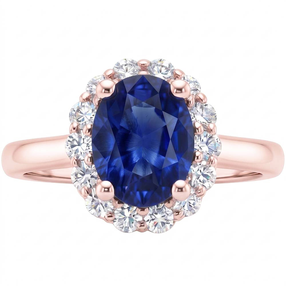 Natural Sapphire Ring 3.50ct - Rose Gold 14K
