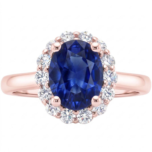Natural Sapphire Ring 3.50ct - Rose Gold 14K
