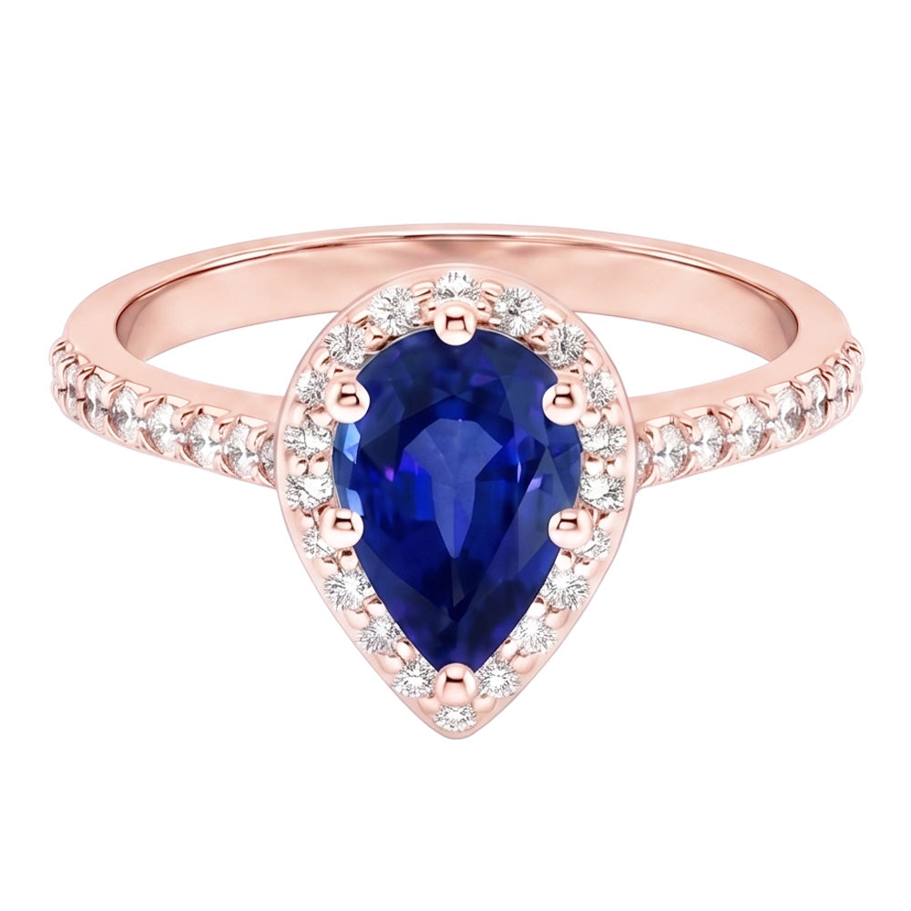 Natural Sapphire Ring 3.50ct - Rose Gold 14K