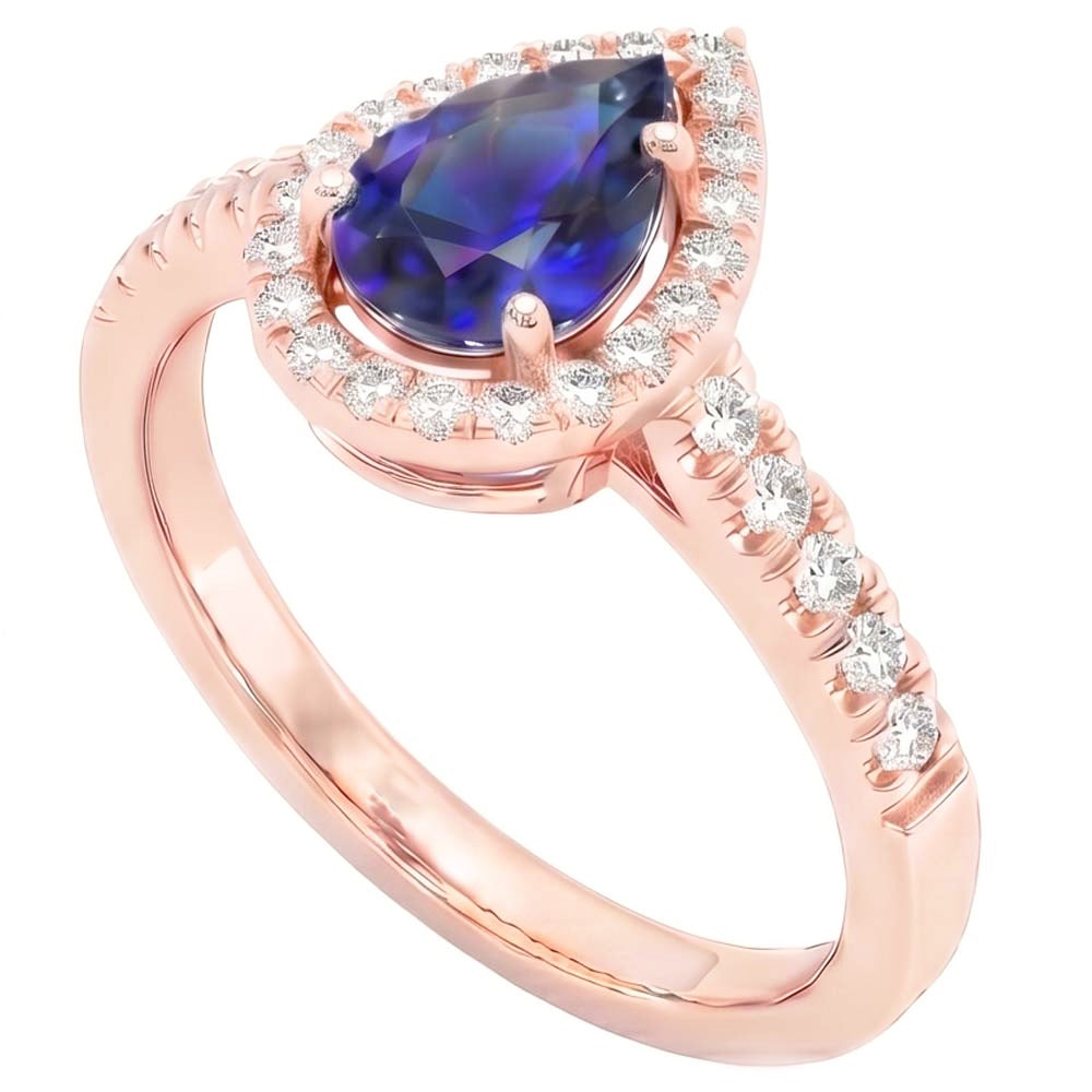 Natural Sapphire Ring 3.50ct - Rose Gold 14K