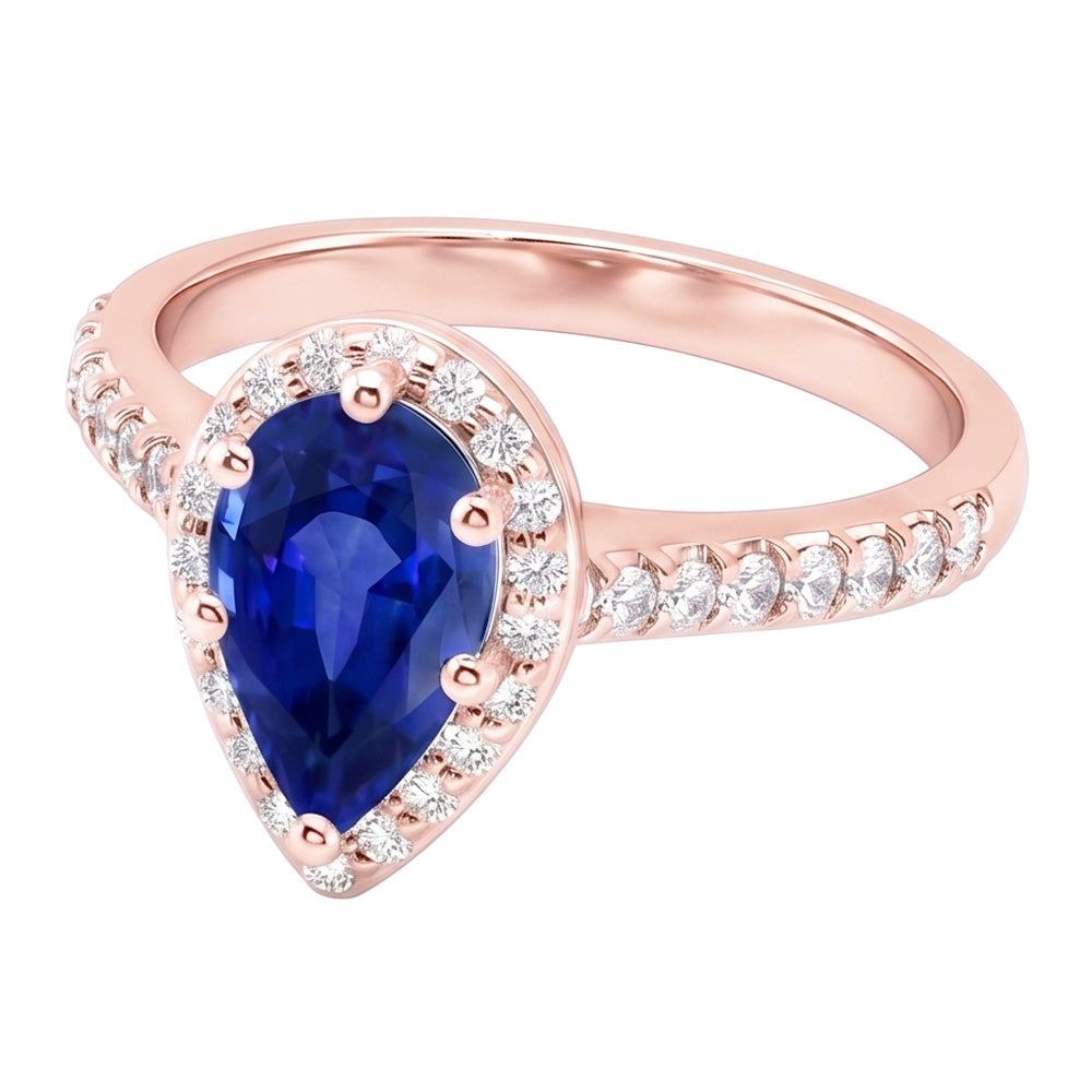 Natural Sapphire Ring 3.50ct - Rose Gold 14K