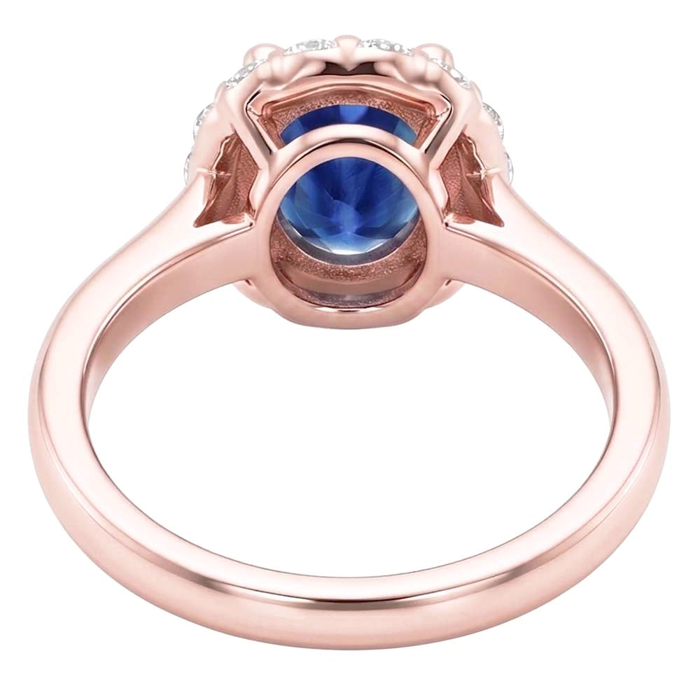 Natural Sapphire Ring 3.50ct - Rose Gold 14K
