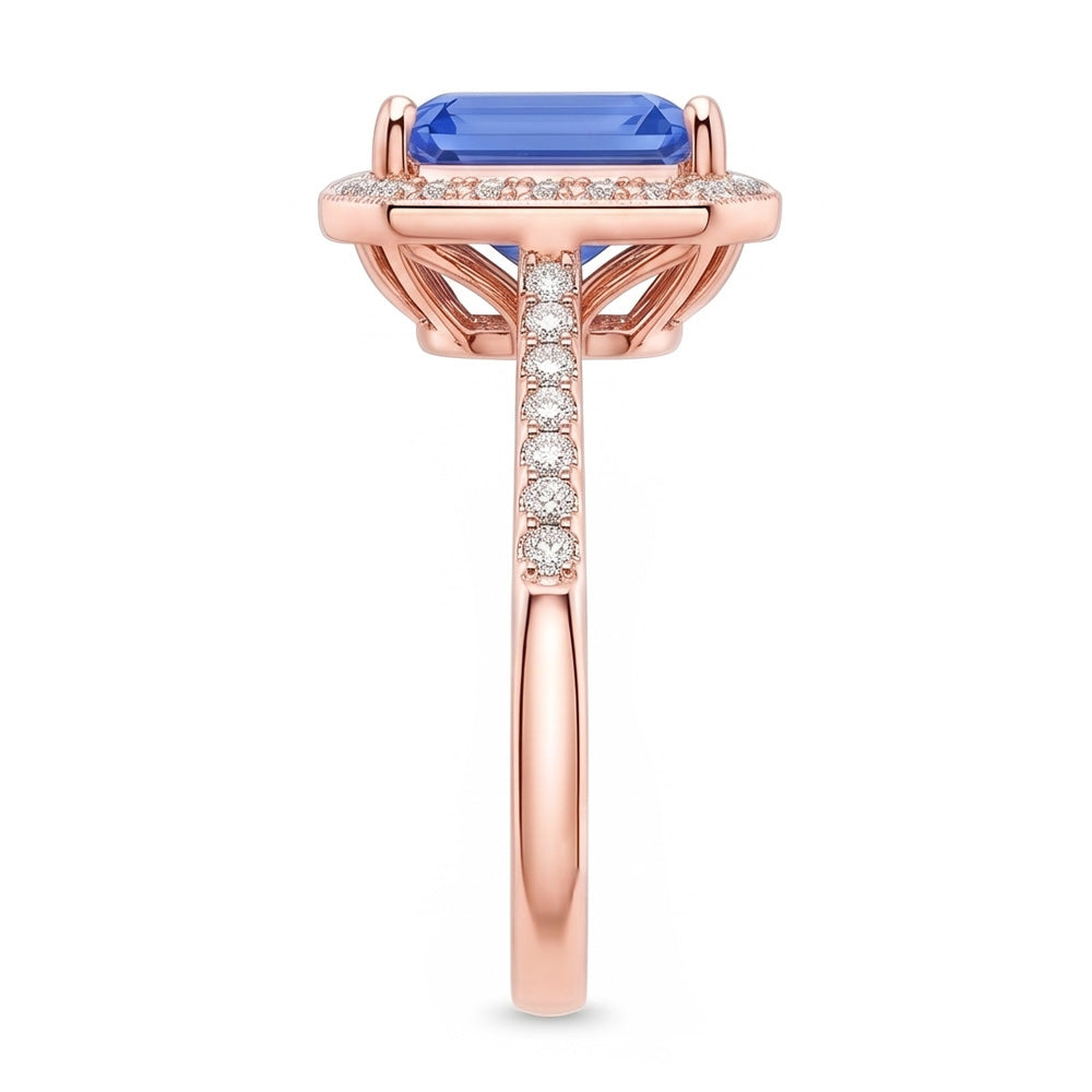 Natural Sapphire Ring 3.50ct - Rose Gold 14K