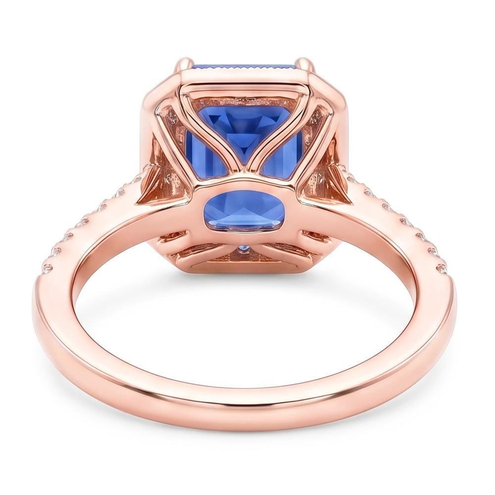Natural Sapphire Ring 3.50ct - Rose Gold 14K