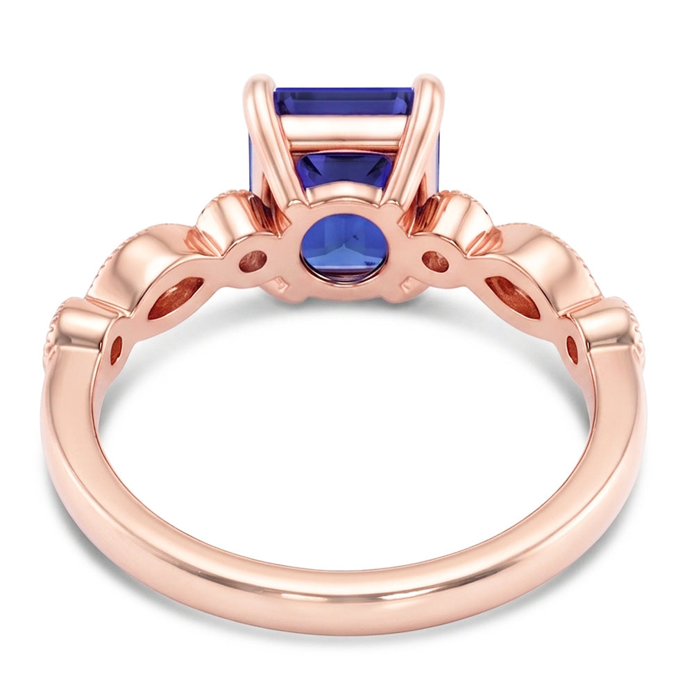 Natural Sapphire Ring 3.50ct - Rose Gold 14K