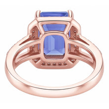 Natural Sapphire Ring 3.50ct - Rose Gold 14K