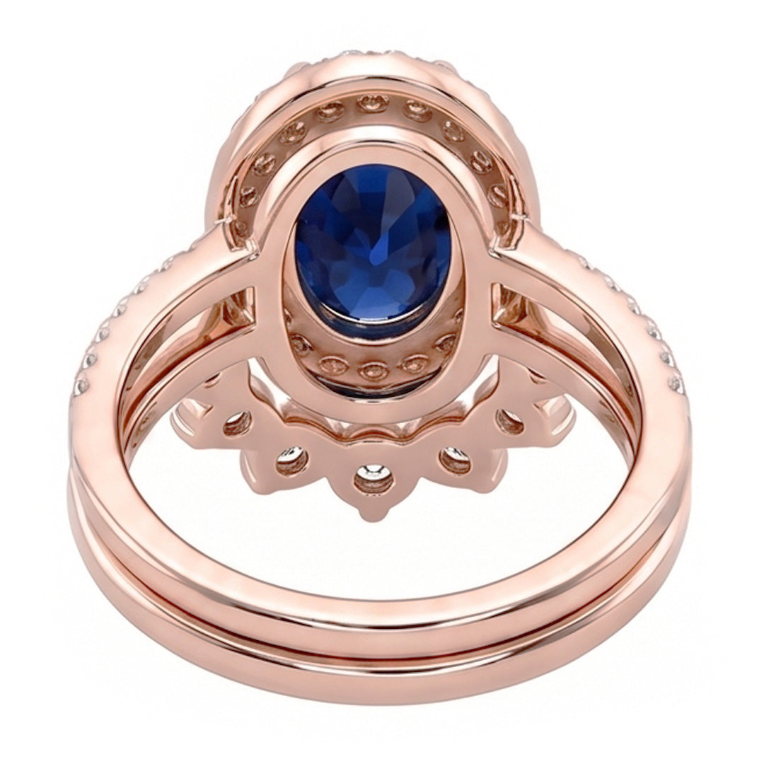 Natural Sapphire Ring 3.50ct - Rose Gold 14K