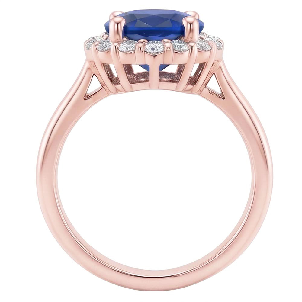Natural Sapphire Ring 3.50ct - Rose Gold 14K