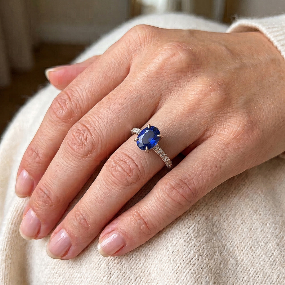 Natural Sapphire Ring 3.50ct - Rose Gold 14K