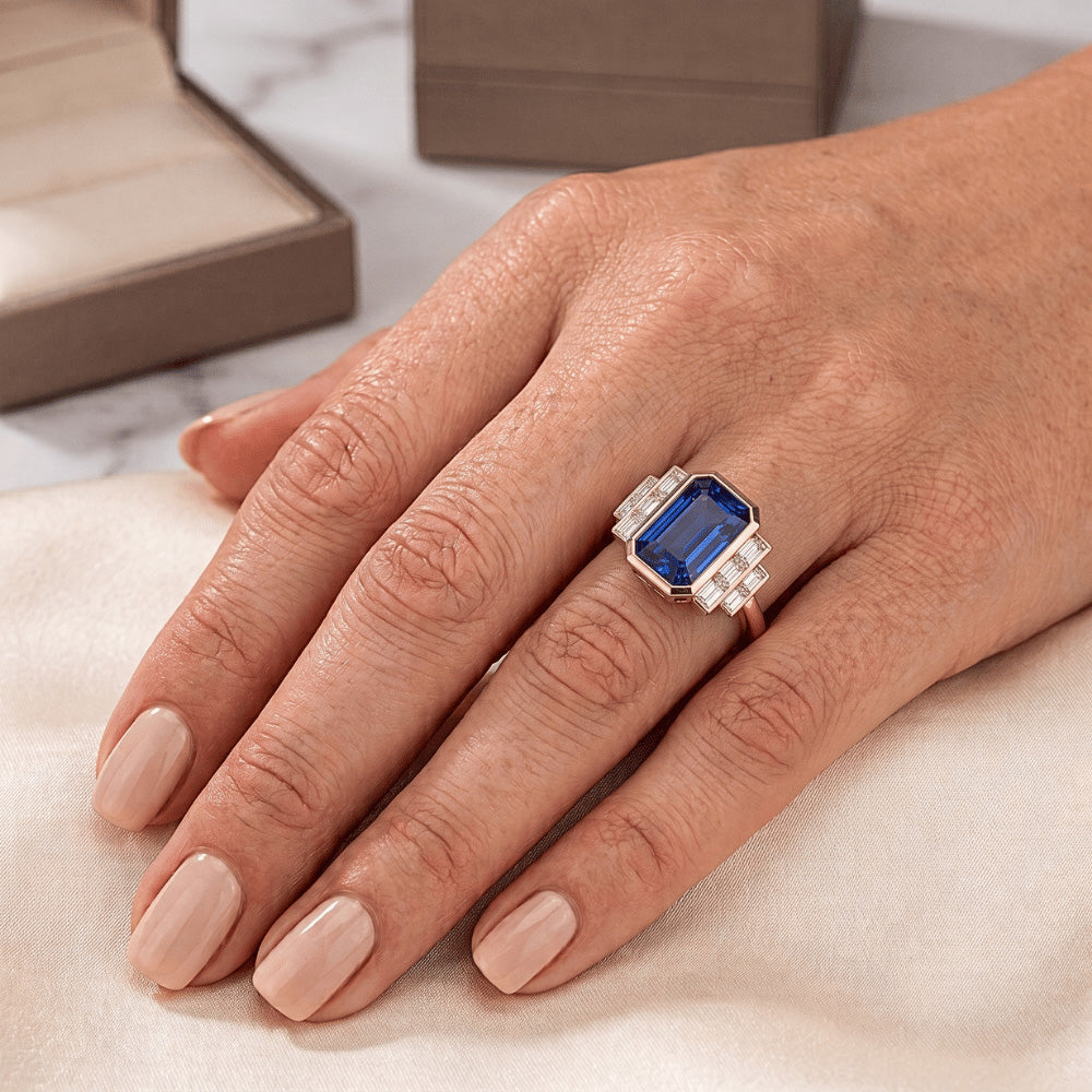Natural Sapphire Ring 3.50ct - Rose Gold 14K