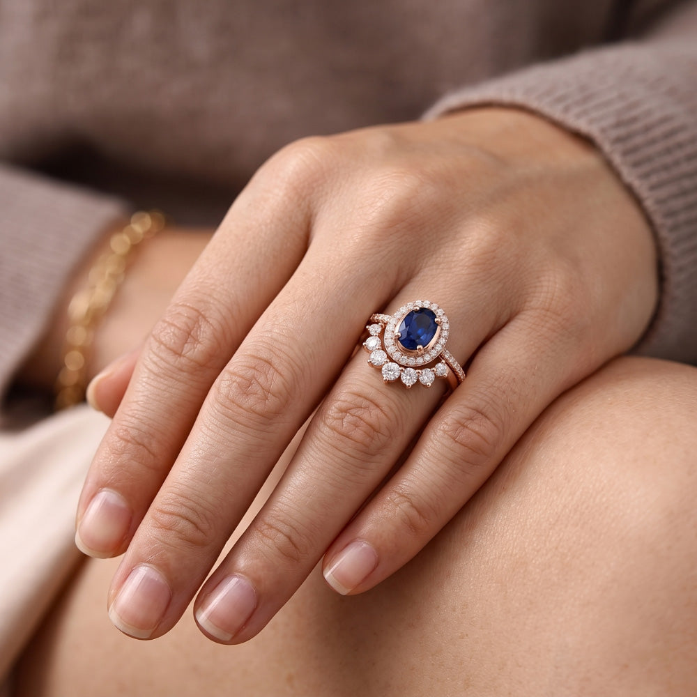 Natural Sapphire Ring 3.50ct - Rose Gold 14K