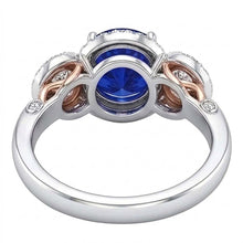 Natural Sapphire Ring 3.50ct - Two Tone 14K Gold