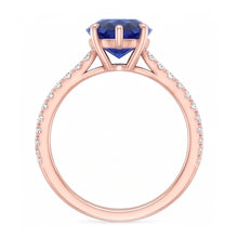 Natural Sapphire Ring 3.50ct - Two Tone 14K Gold