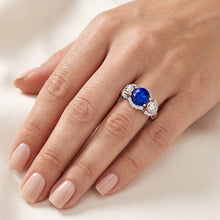 Natural Sapphire Ring 3.50ct - Two Tone 14K Gold