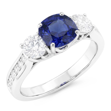 Natural Sapphire Ring 3.50ct - White Gold 14K