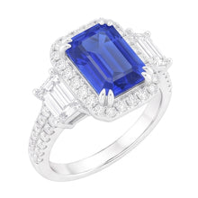 Natural Sapphire Ring 3.50ct - White Gold 14K