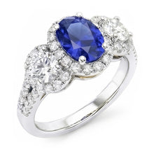 Natural Sapphire Ring 3.50ct - White Gold 14K