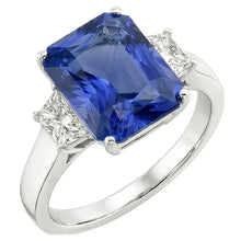 Natural Sapphire Ring 3.50ct - White Gold 14K