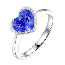 Natural Sapphire Ring 3.50ct - White Gold 14K